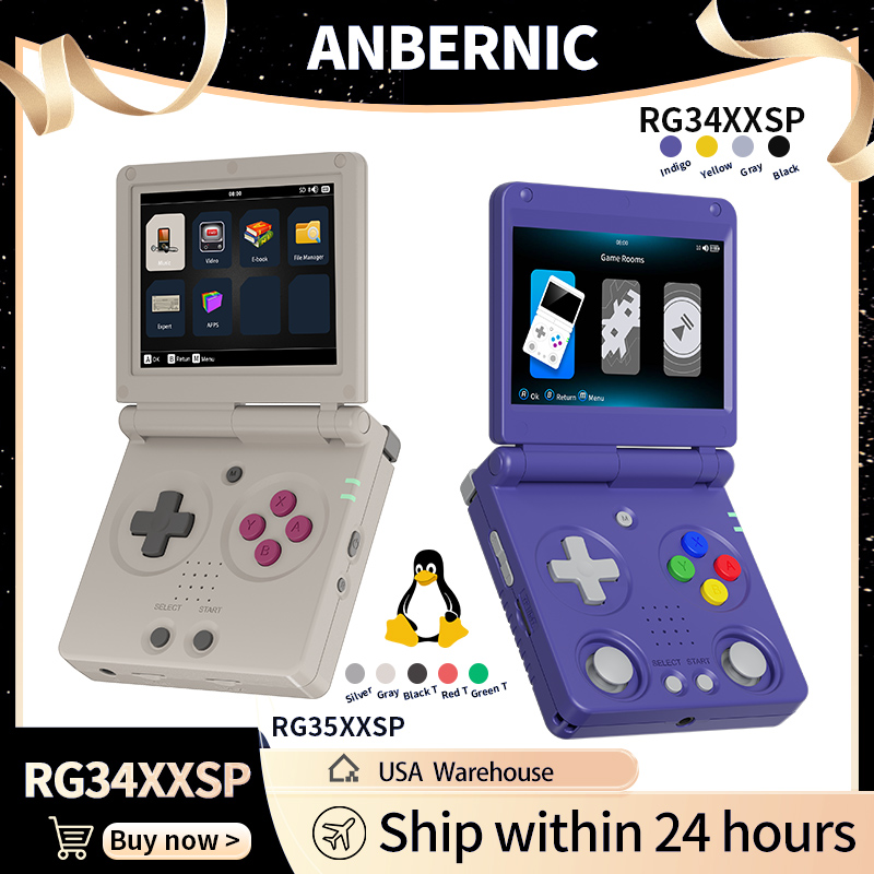 Retro Gaming Power Bank - Anbernic RG34XXSP RG35XXSP フリップ式携帯ゲーム機 IPSスクリーン Linux