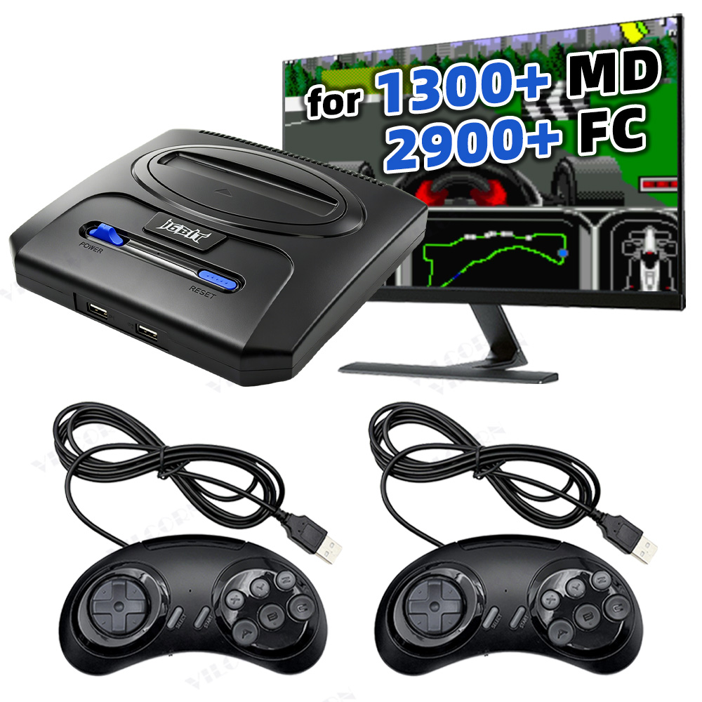 Retro Gaming Cable - 16ビットレトロゲームコンソール4K HDゲーム機（セガジェネシス、メガドライブ、NES対応）4200種類以上のクラシックゲーム搭載、デュアル有線コントローラー付き