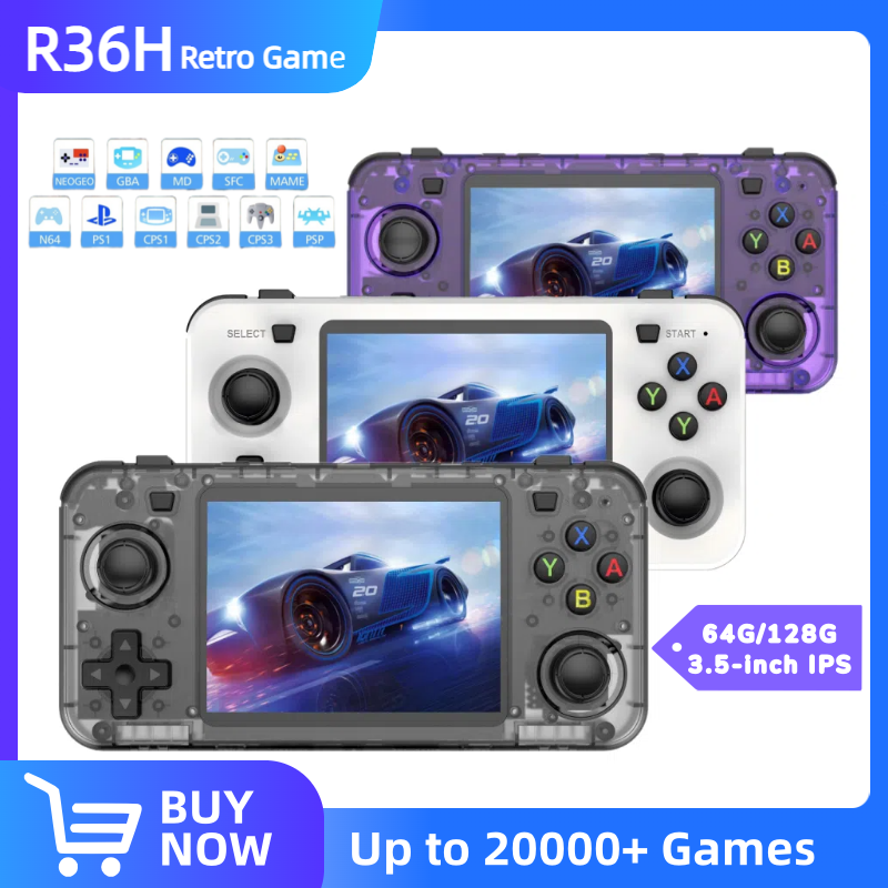 Retro Gaming Linux - R36H レトロハンドヘルドゲーム機 Linuxシステム搭載 3.5インチIPSスクリーン ポータブルハンドヘルドビデオプレーヤー