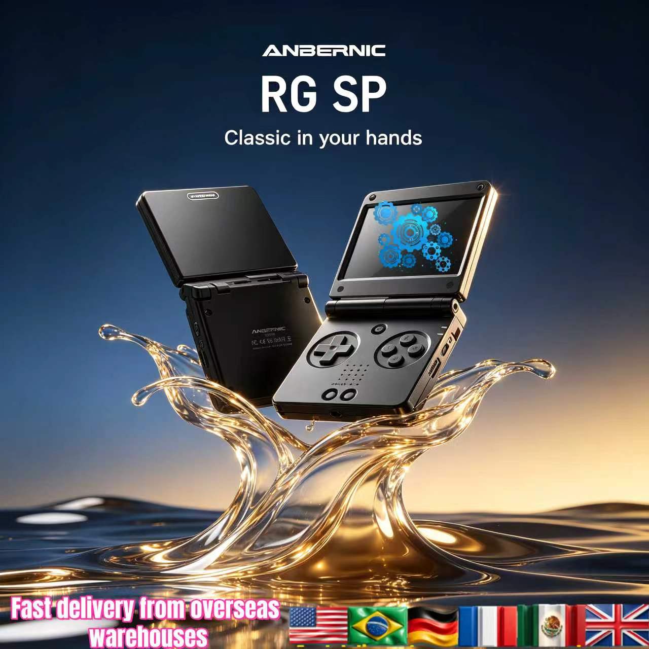 Retro Gaming Linux - Anbernic RGSP フリップ クラシック ハンドヘルドゲーム機 3.4インチ