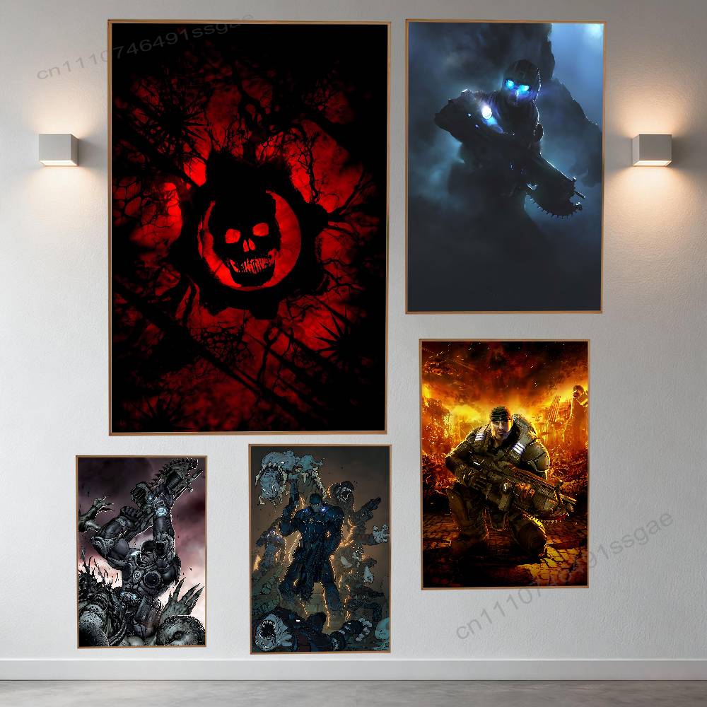 Retro Gaming Aesthetic - ゲーム G-Gears of W-War ポスターレトロ紙ステッカー DIY