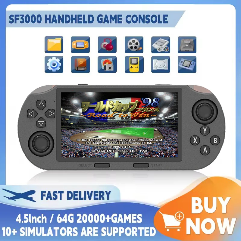 Retro Gaming Power Bank - SF3000 ポータブルハンドヘルドゲームプレーヤー 4.5 インチ IPS スクリーン