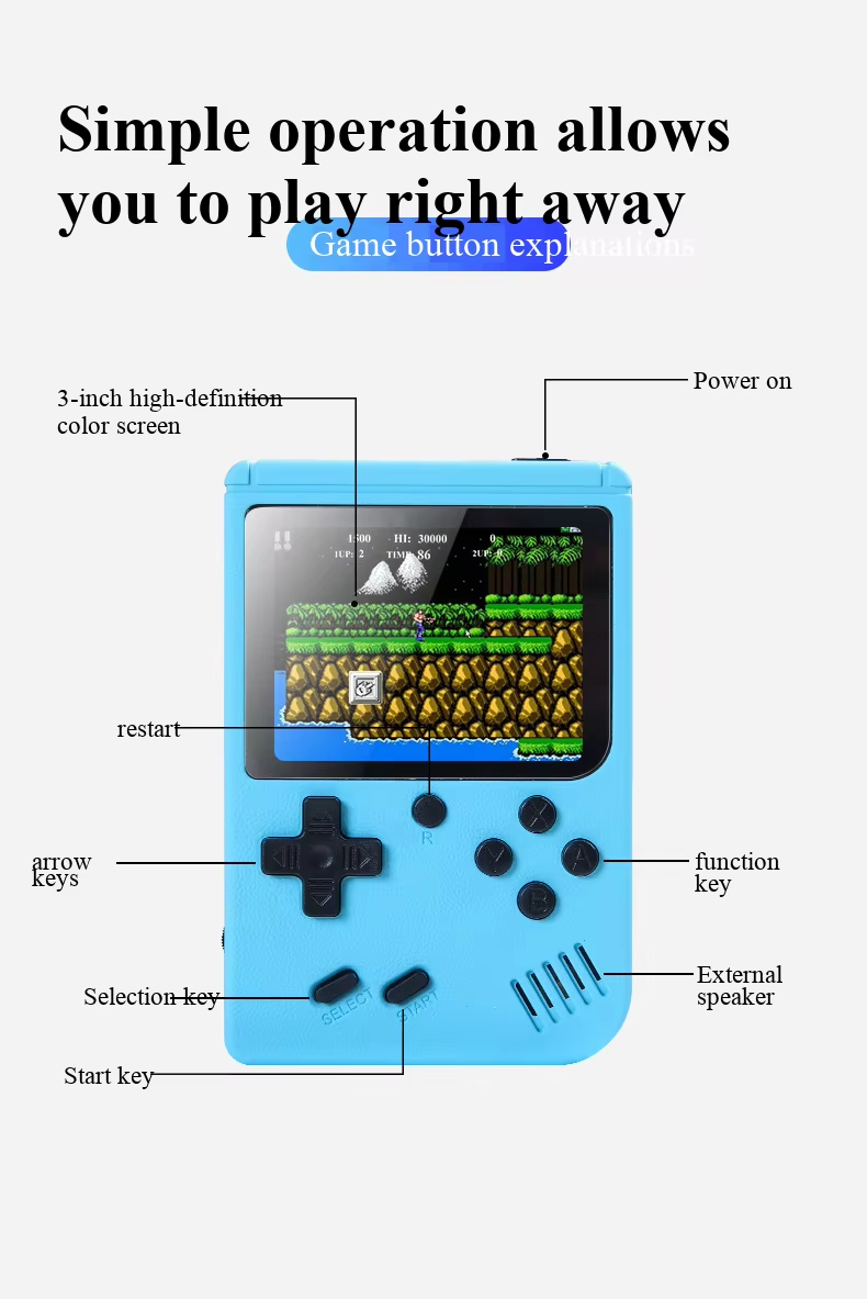 400種類のミニゲーム搭載、携帯型レトロゲーム機、8ビット、 - Retro Gaming Aesthetic のレビューと価格