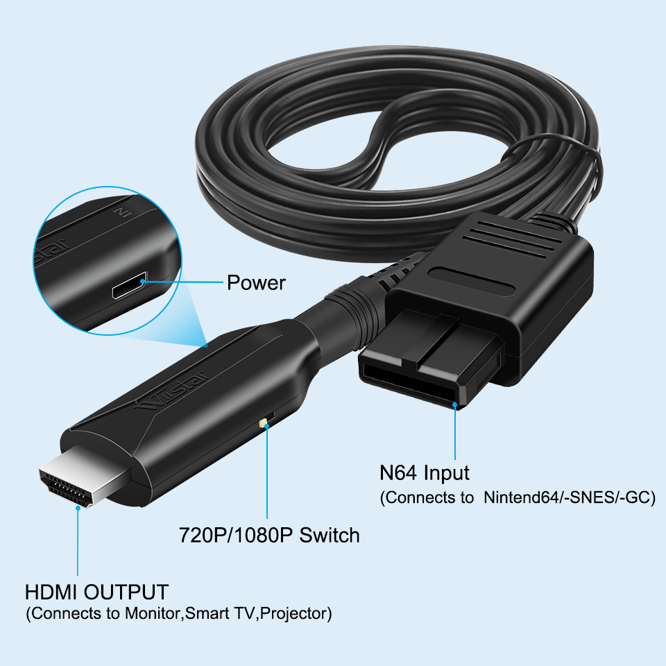 ケーブルアダプターn64-HDMI互換,Nintendo 6 - Retro Gaming Cable のレビューと価格