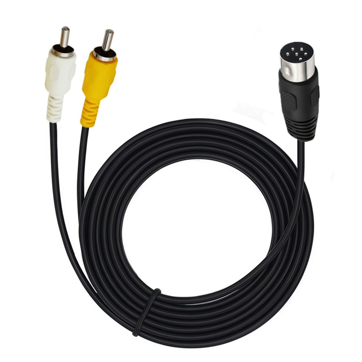 複合AV信号ケーブル DIN 6ピンオス-デュアル2 RCA - Retro Gaming Cable のレビューと価格