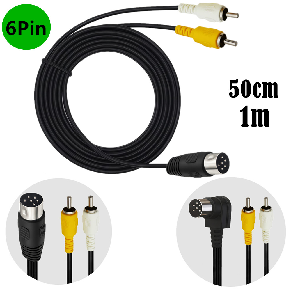 複合AV信号ケーブル DIN 6ピンオス-デュアル2 RCA - Retro Gaming Cable のレビューと価格