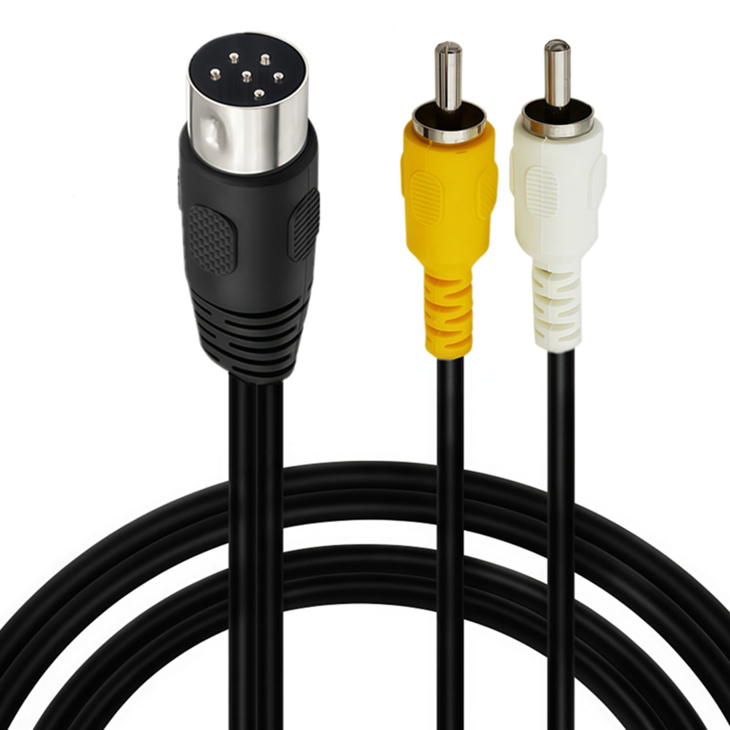 複合AV信号ケーブル DIN 6ピンオス-デュアル2 RCA - Retro Gaming Cable のレビューと価格